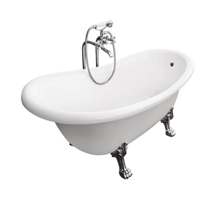 Besco Otylia térben álló kád 170x77 cm ovális fehér #WKO-170W+C