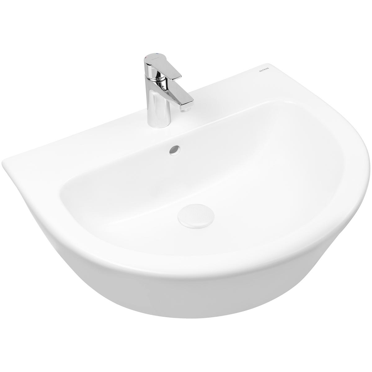 Oltens Jog mosdótál 61x49 cm félkör alakú klasszikus fehér 41501000