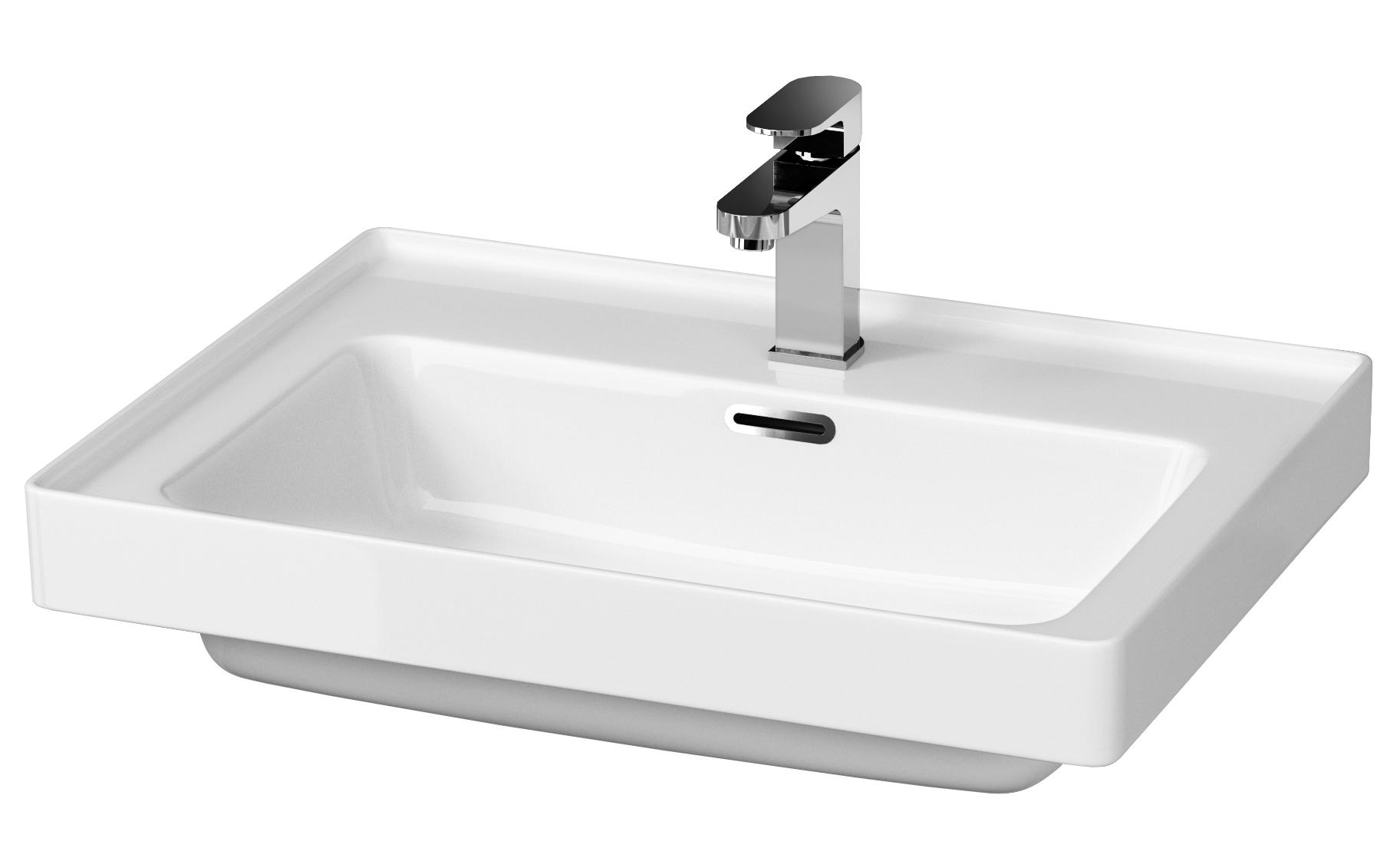 Cersanit Crea mosdótál 60x44.5 cm négyszögletes beépíthető fehér K114-006