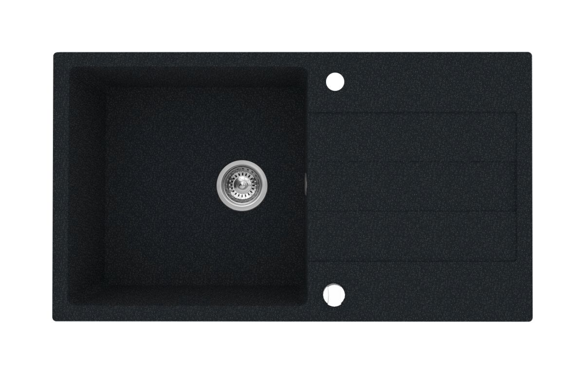 Pyramis Sparta Plus gránit mosogató 78x48 cm fekete 070053001