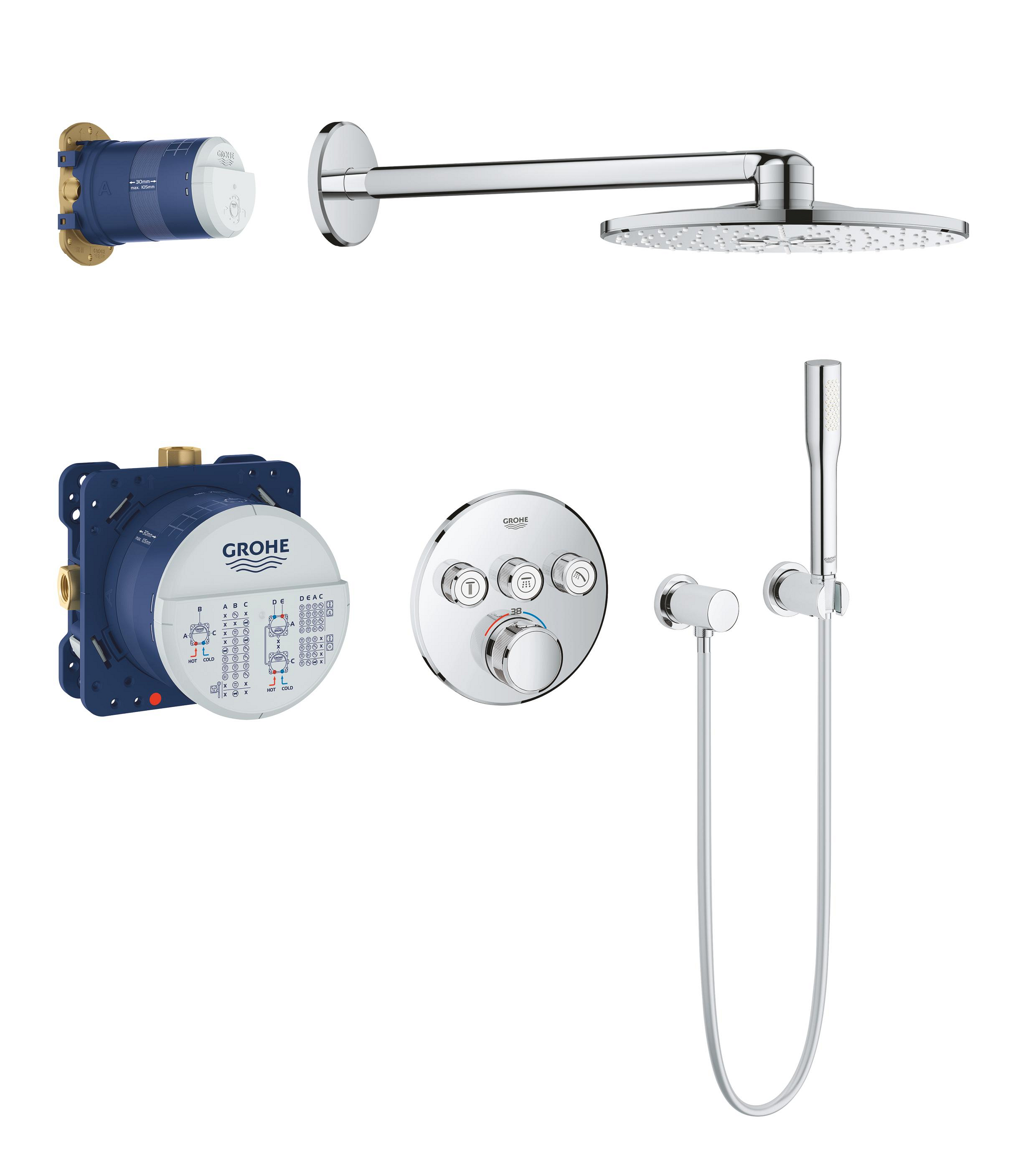 Grohe Grohtherm SmartControl zuhany készlet beépített termosztáttal Igen króm 34705000