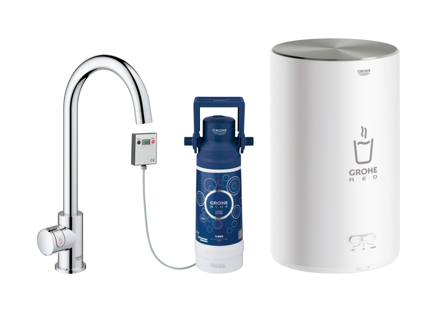 Grohe Red konyhai szelep kazánnal álló StarLight Chrome 30085001
