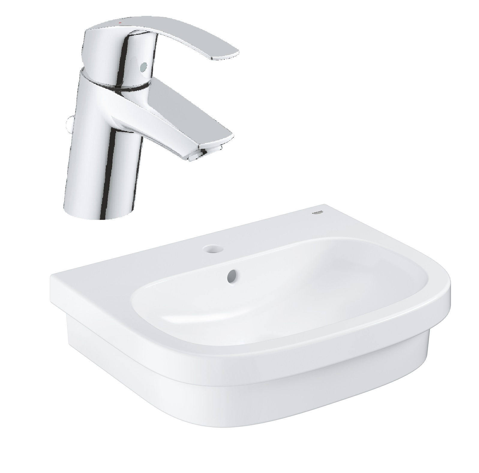 Készlet mosdótál Grohe Euro Ceramic 39337000, mosdócsaptelep Grohe Eurosmart 33265002