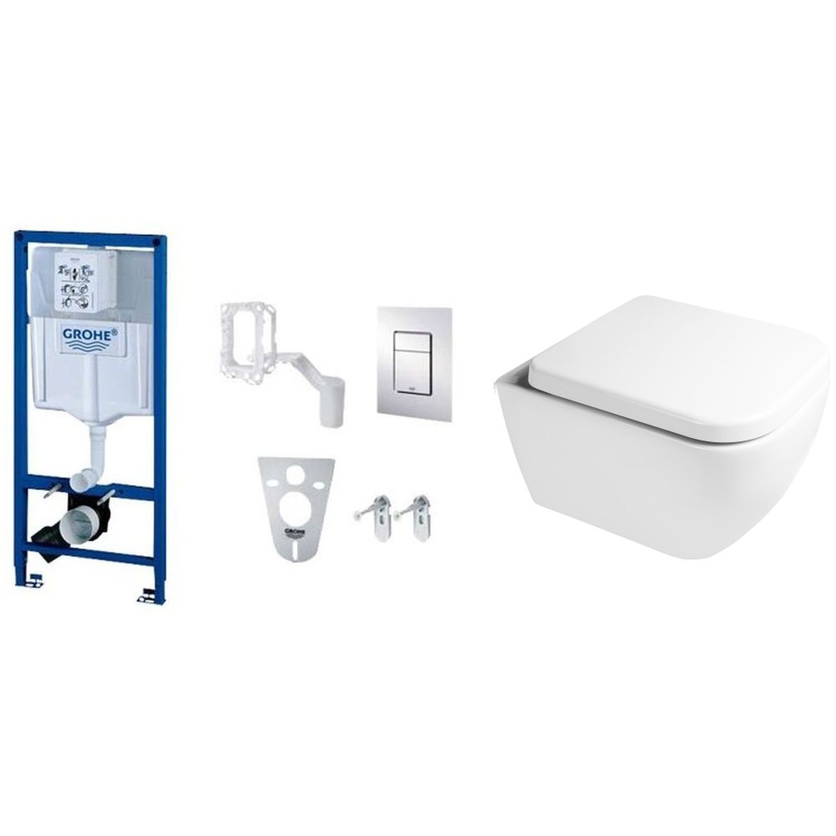 Készlet beépíthető keret Grohe Rapid SL 38827000, WC csésze Oltens Vernal 42502000, 45103000