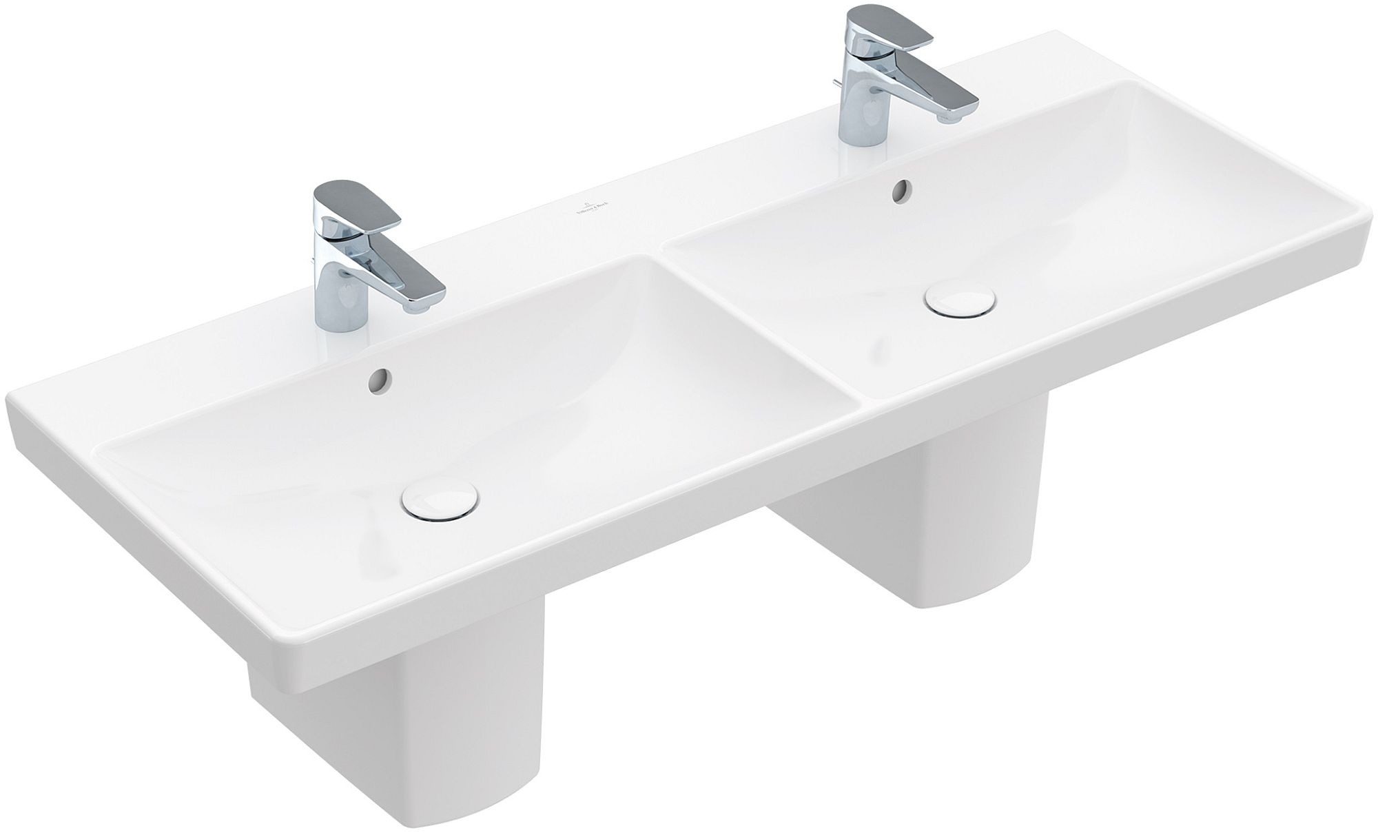 Villeroy & Boch Avento mosdótál 120x47 cm négyszögletes klasszikus-beépíthető-dupla fehér 4A23CKR1