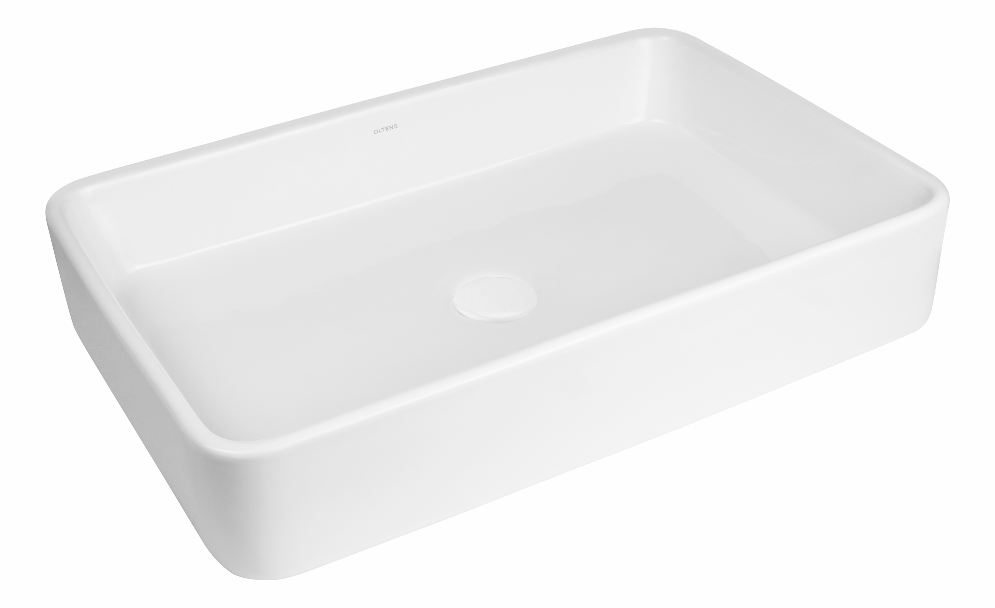 Oltens Lustra mosdótál 60.5x35 cm négyszögletes mosdótálak fehér fényes 40306000