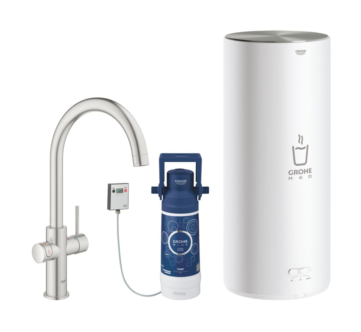 Grohe Red konyhai csaptelep bojlerrel álló SuperSteel 30079DC1