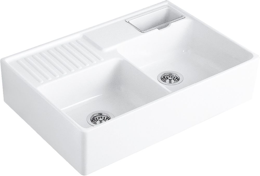 Villeroy & Boch Double-Bowl kerámia mosogató 89.5x63 cm fehér 632391R1