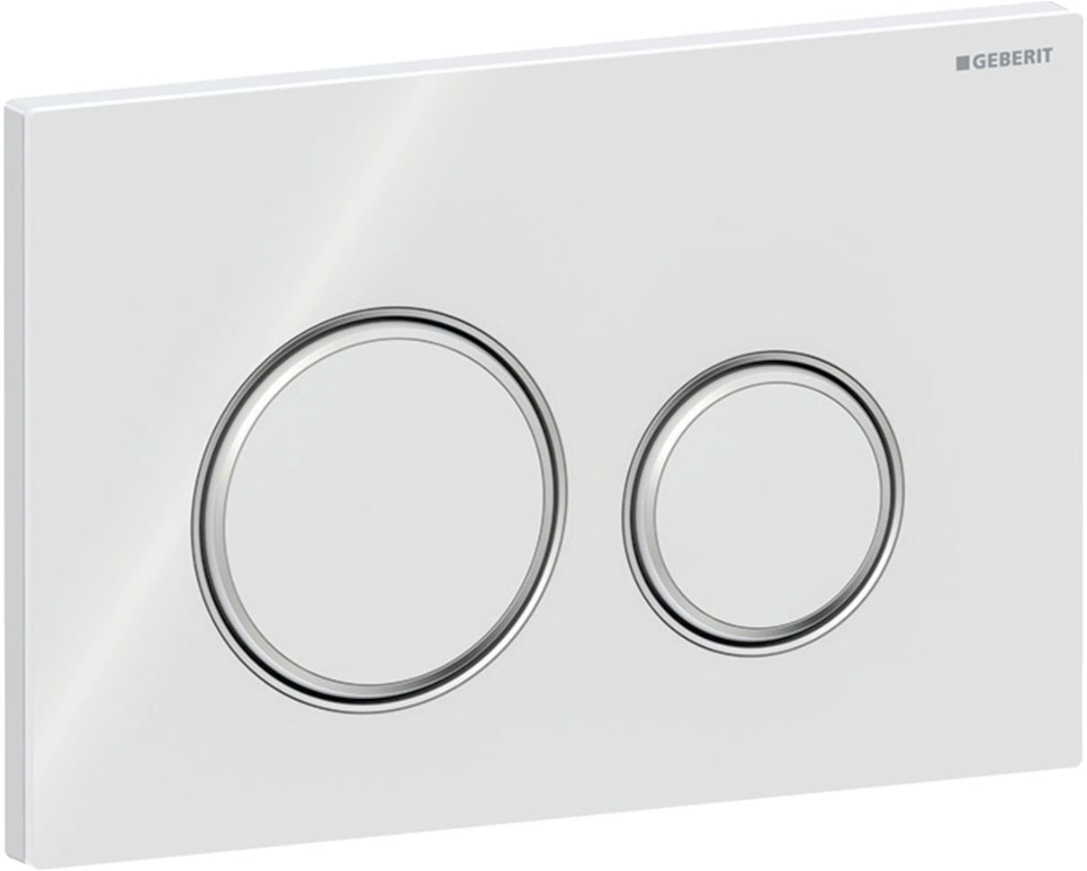 Geberit Sigma50 öblítő gomb WC-hez fényezett króm-fehér 115.884.SI.1