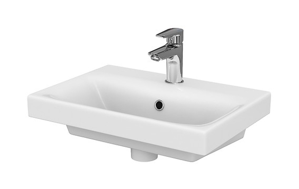 Cersanit Moduo mosdótál 50x35 cm négyszögletes klasszikus-beépíthető fehér fényes K116-008