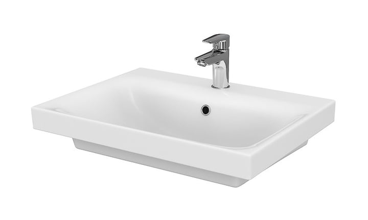 Cersanit Moduo mosdótál 60x45 cm négyszögletes klasszikus-beépíthető fehér fényes K116-011