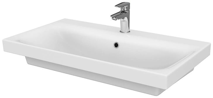 Cersanit Moduo mosdótál 80x45 cm négyszögletes klasszikus-beépíthető fehér fényes K116-013