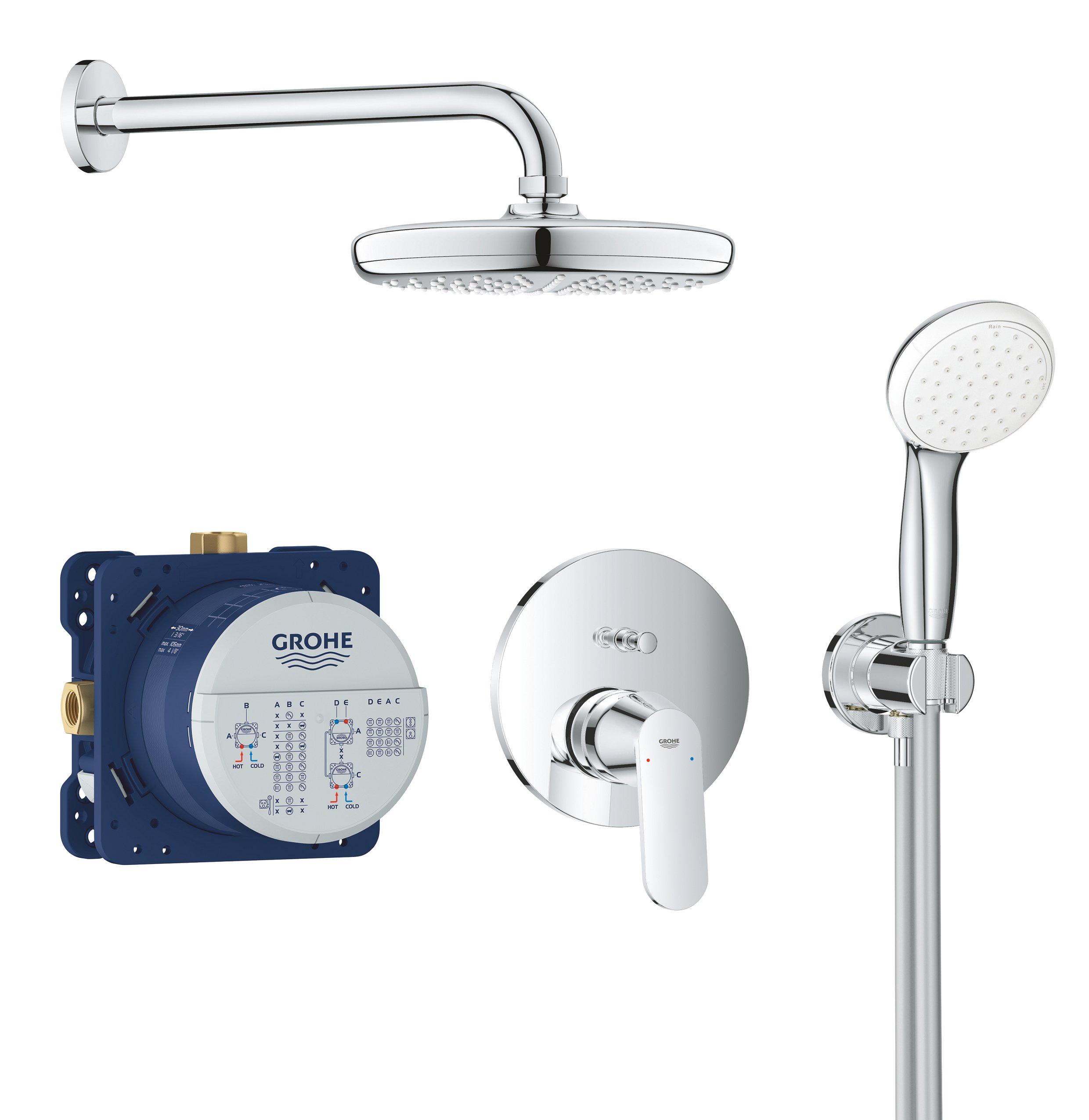 Grohe Eurosmart Cosmopolitan zuhany készlet beépített Igen króm 25219001