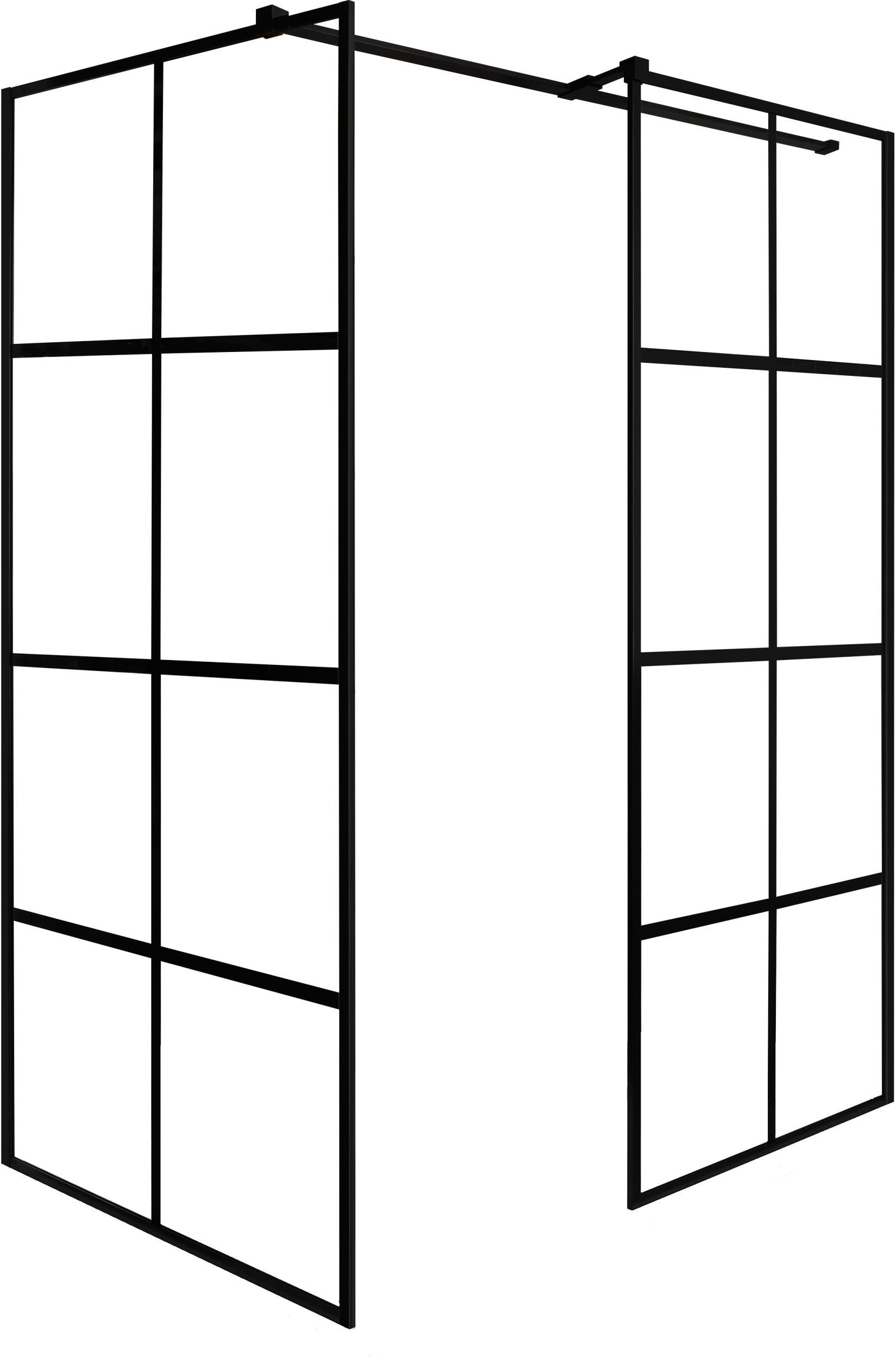 Besco Excea zuhanykabin 99x79 cm fekete matt/üveg mintával EXC-108-190B