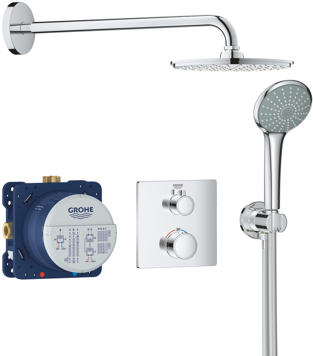 Grohe Grohtherm zuhany készlet beépített termosztáttal StarLight Chrome 34734000