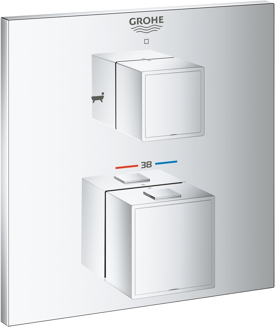 Grohe Grohtherm Cube kád és zuhany csaptelep süllyesztett igen StarLight Chrome 24155000