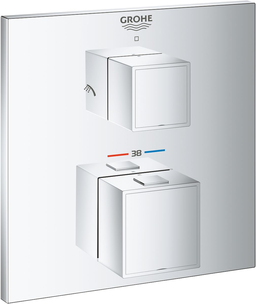 Grohe Grohtherm Cube kád és zuhany csaptelep süllyesztett igen StarLight Chrome 24154000