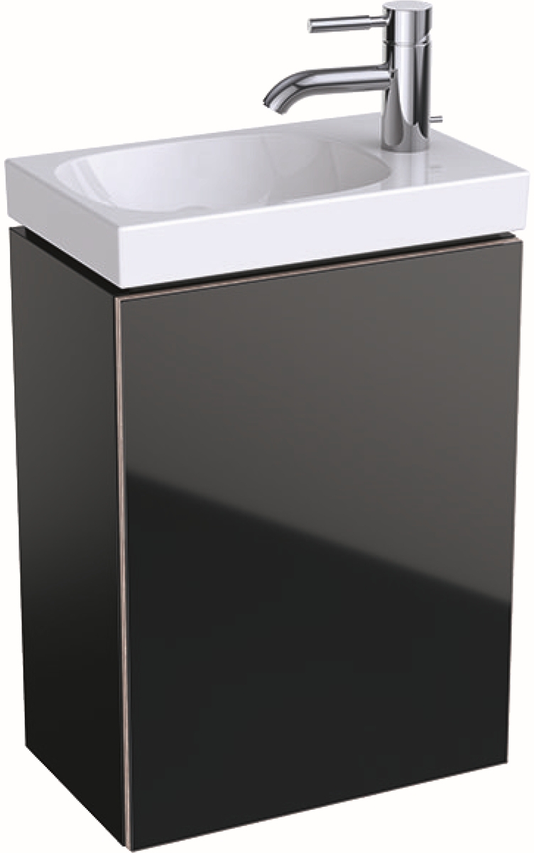 Geberit Acanto szekrény 40x24.5x53.5 cm Függesztett, mosdó alatti fekete 500.607.16.1