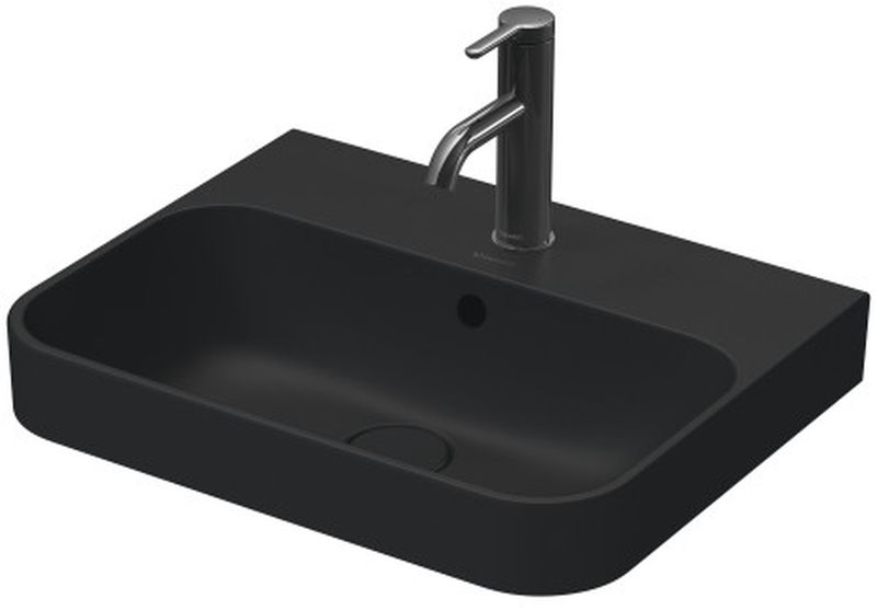 Duravit Happy D.2 Plus mosdótál 50x40 cm négyszögletes mosdótálak antracit 2360501300