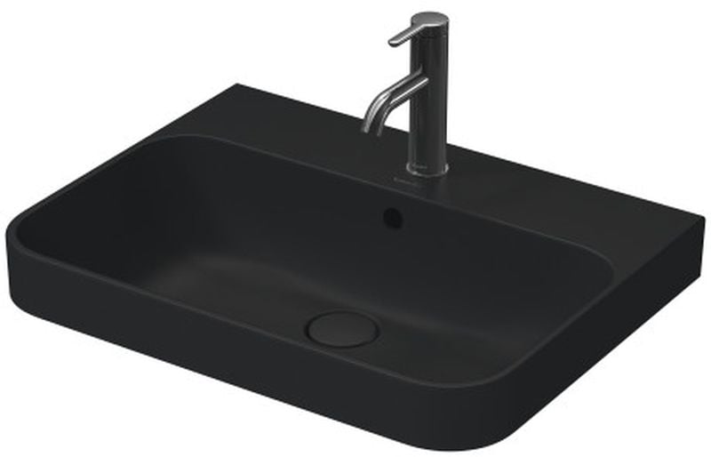 Duravit Happy D.2 Plus mosdótál 60x46 cm négyszögletes mosdótálak antracit 2360601300