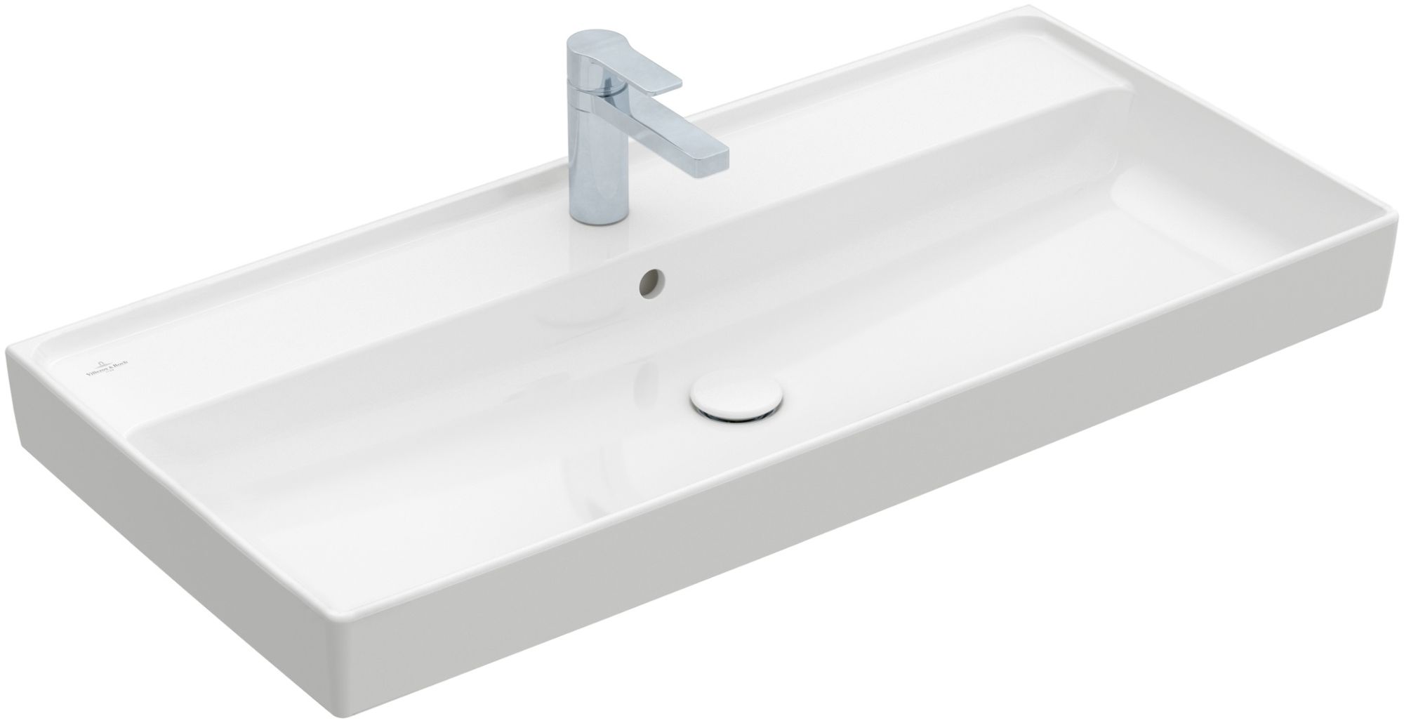 Villeroy & Boch Collaro mosdótál 100x47 cm négyszögletes klasszikus-beépíthető fehér 4A33A201