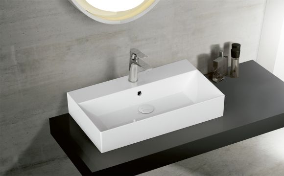 Bathco Spain Bruselas mosdótál 60x42 cm négyszögletes mosdótálak fehér 4106