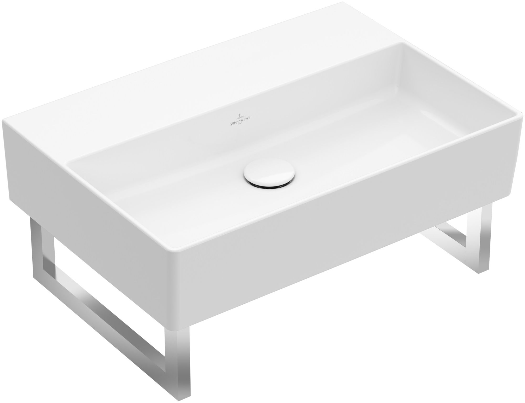 Villeroy & Boch Memento 2.0 mosdótál 60x42 cm négyszögletes klasszikus fehér 4A226301