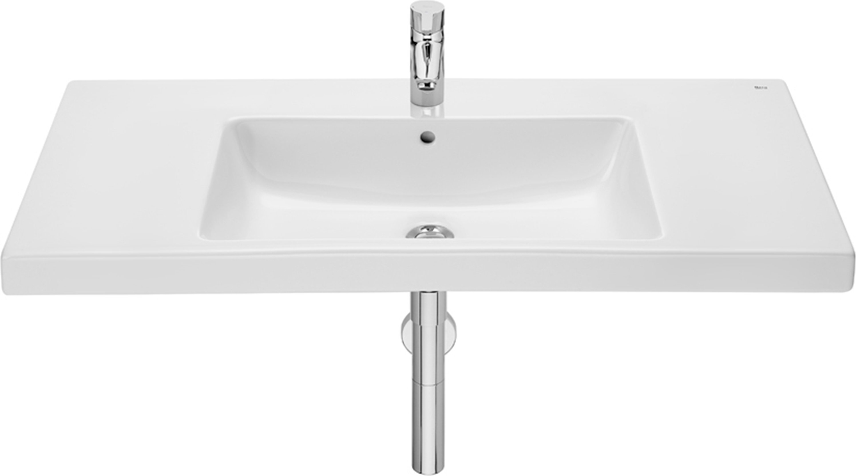 Roca Gap mosdótál 100x46 cm négyszögletes klasszikus-pulttal együtt fehér A3270MA000