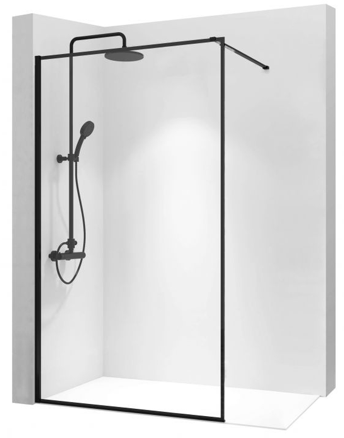 Rea Bler zuhanyfal 120 cm fekete félfényes/átlátszó üveg REA-K7631