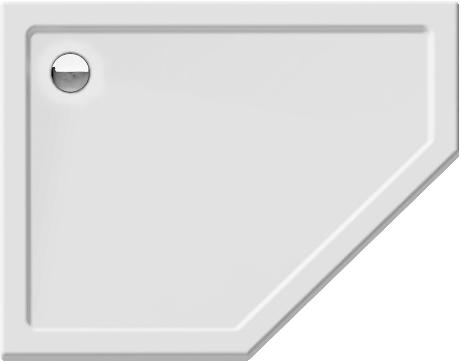 New Trendy New Cantare ötszögletű zuhanytálca 100x80 cm fehér B-0418