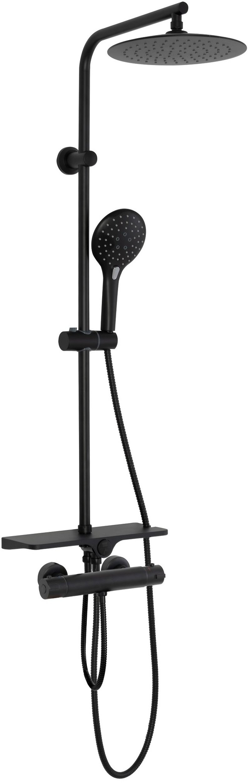Rea Mike Black zuhany készlet fal termosztáttal fekete REA-P0550
