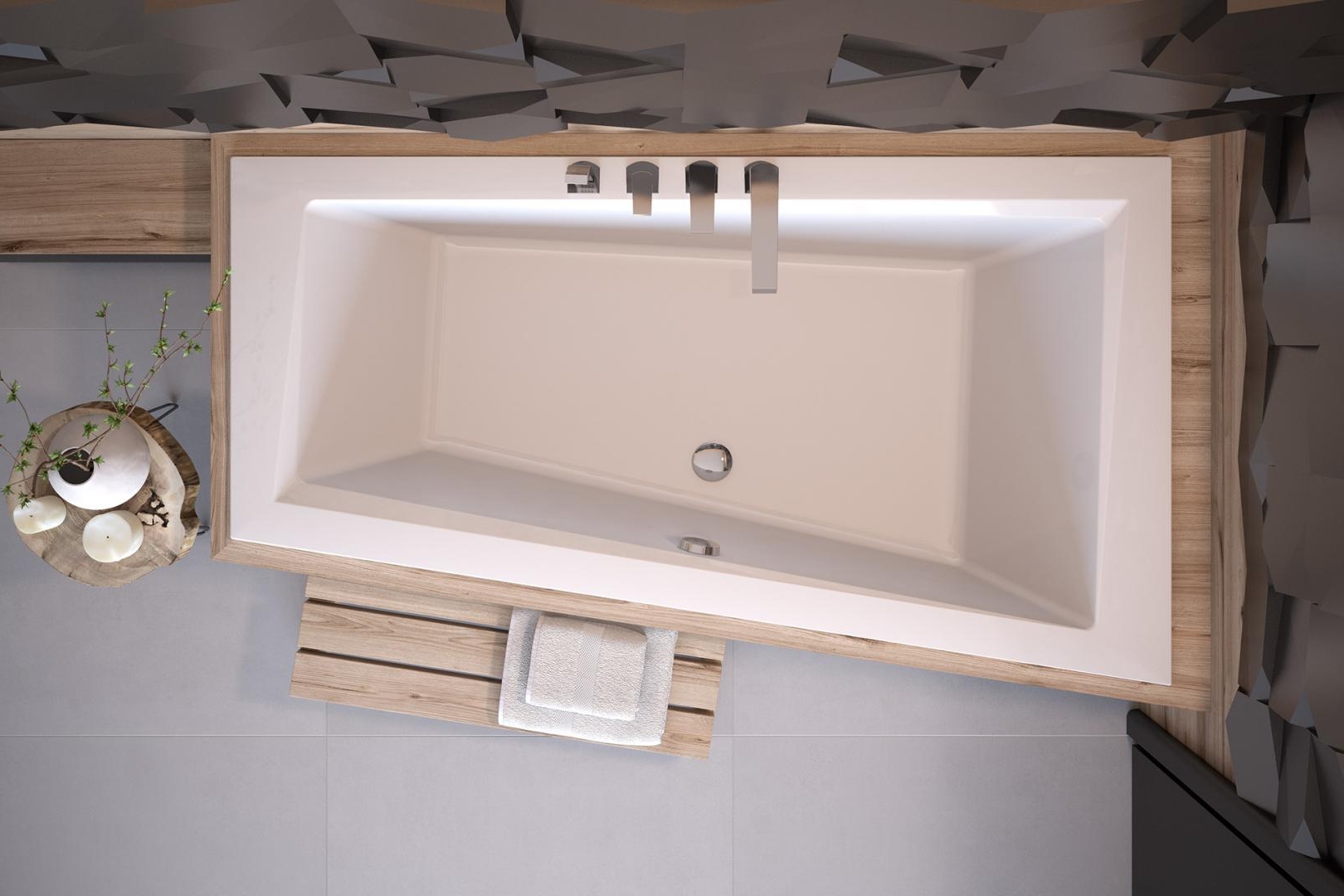 Besco Intima sarokkád 160x90 cm jobboldali fehér #WAIT-160-SP