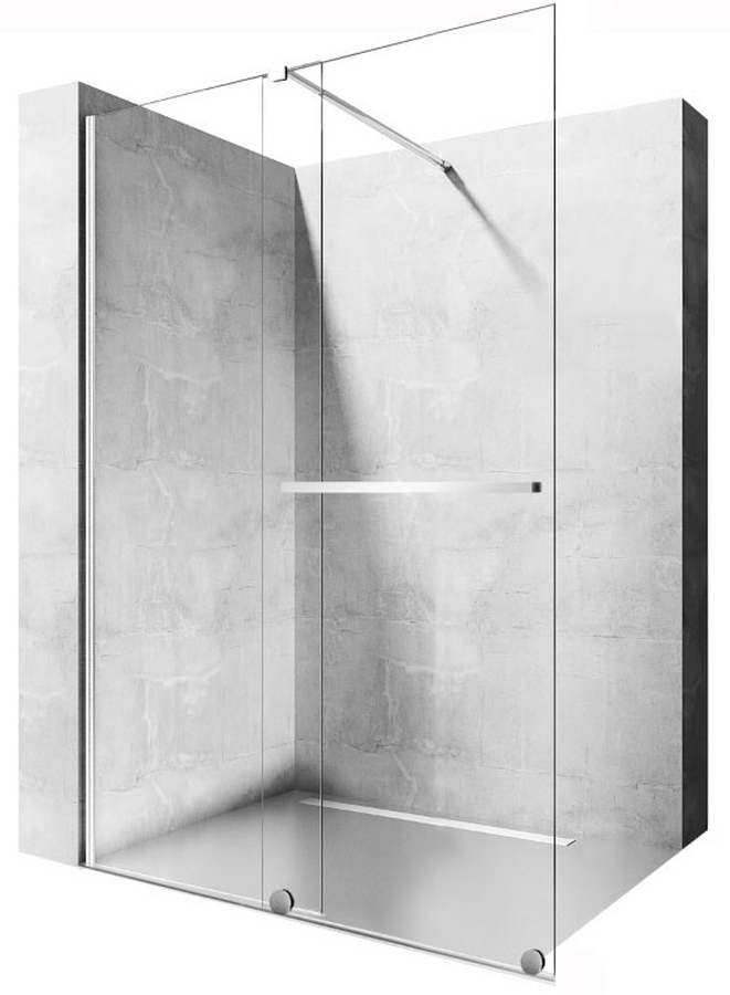 Rea Cortis zuhanykabin fal walk-in 120 cm króm fényes/átlátszó üveg REA-K7211