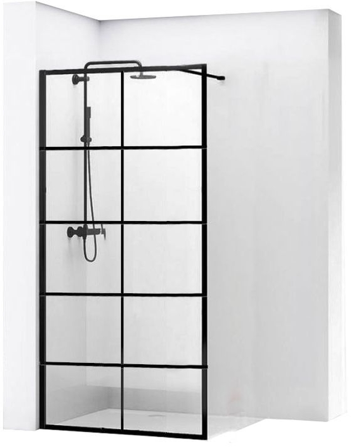 Rea Bler zuhanyfal 80 cm fekete félfényes/átlátszó üveg REA-K7952