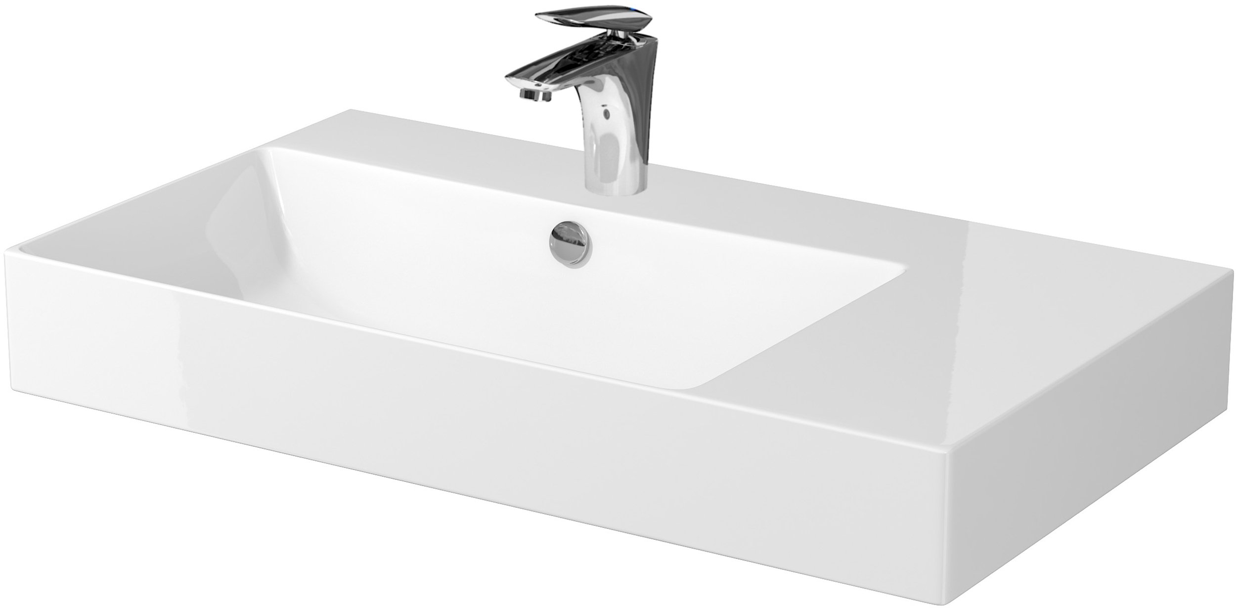 Cersanit Inverto mosdótál 80x45 cm négyszögletes mosdótálak fehér K671-006
