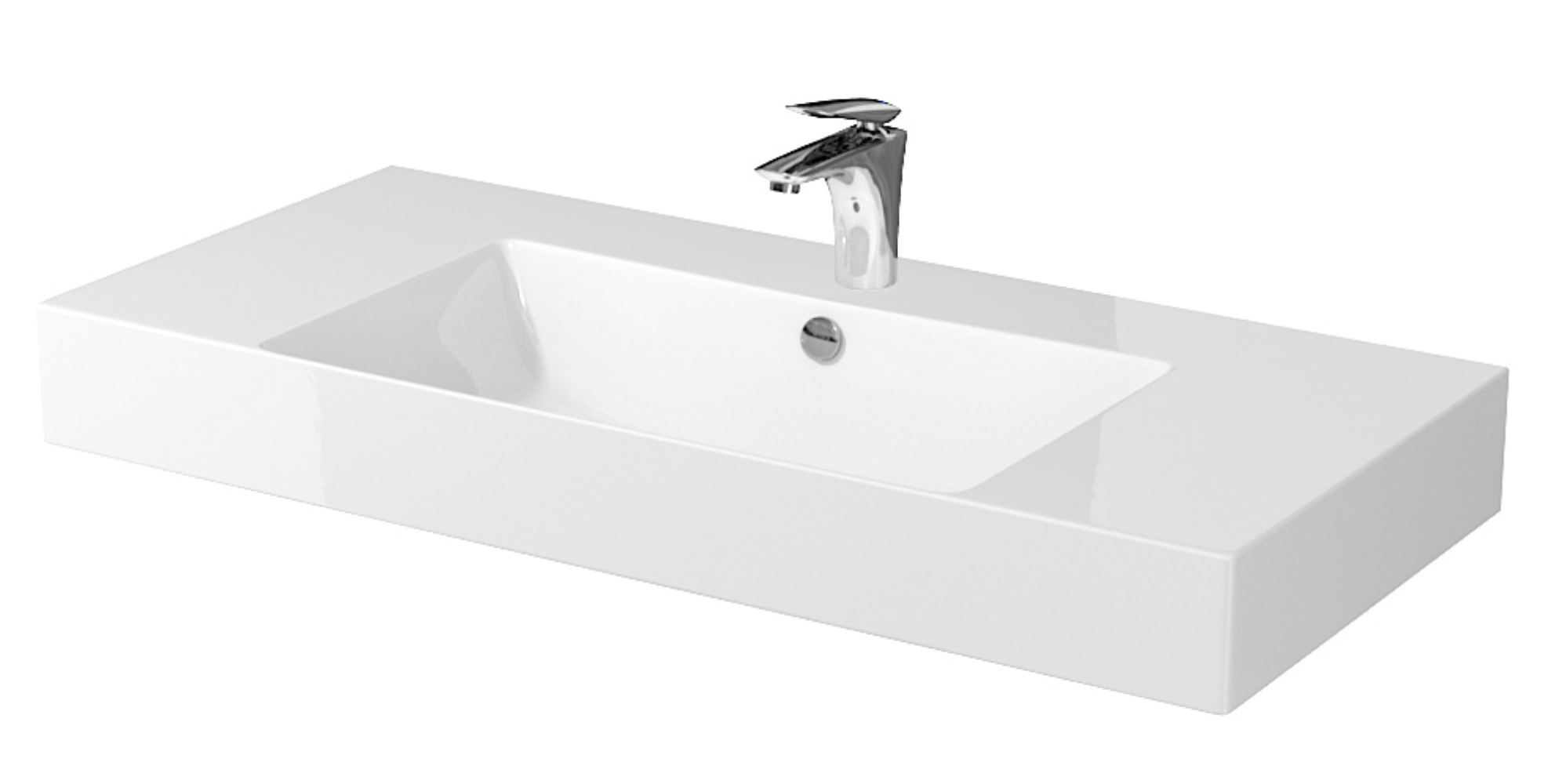 Cersanit Inverto mosdótál 100x45 cm négyszögletes beépíthető-mosdótálak fehér K671-007