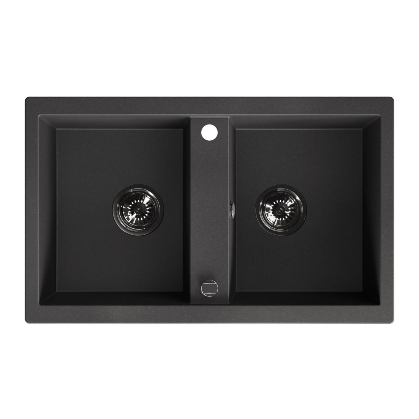 Laveo Barbados gránit mosogató 78x48 cm fekete SBB720T