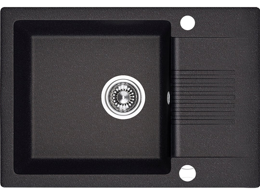 Laveo Celia gránit mosogató 65x44 cm fekete SBC713T