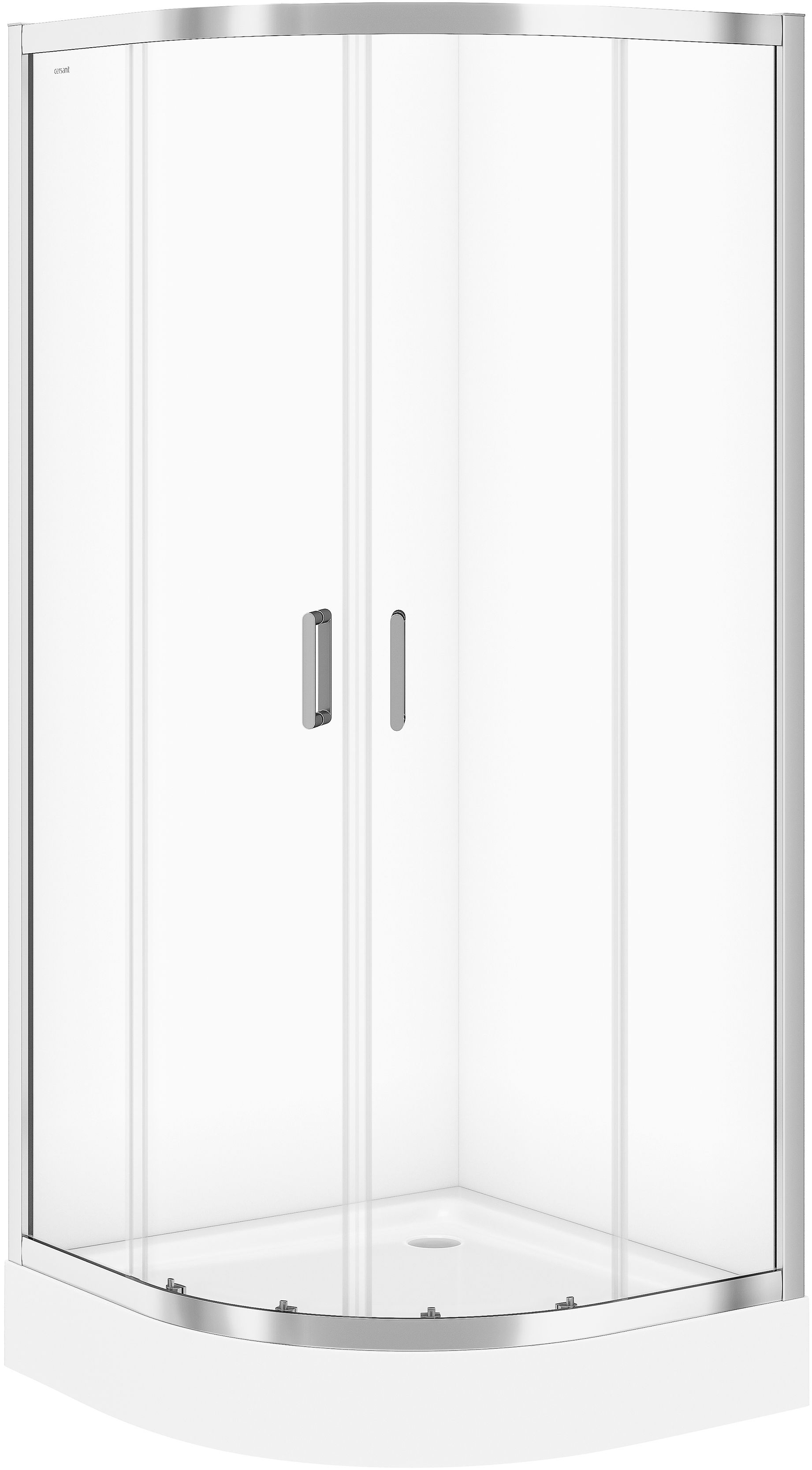 Cersanit Arteco zuhanykabin 90x90 cm félkör alakú króm fényes/átlátszó üveg S157-002