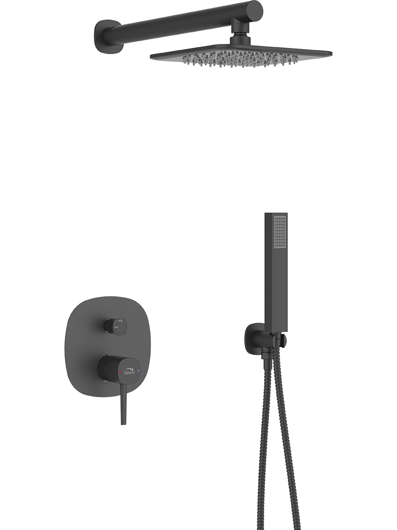 Laveo Pola zuhany készlet beépített trópusi zuhany opcióval fekete BAP701P