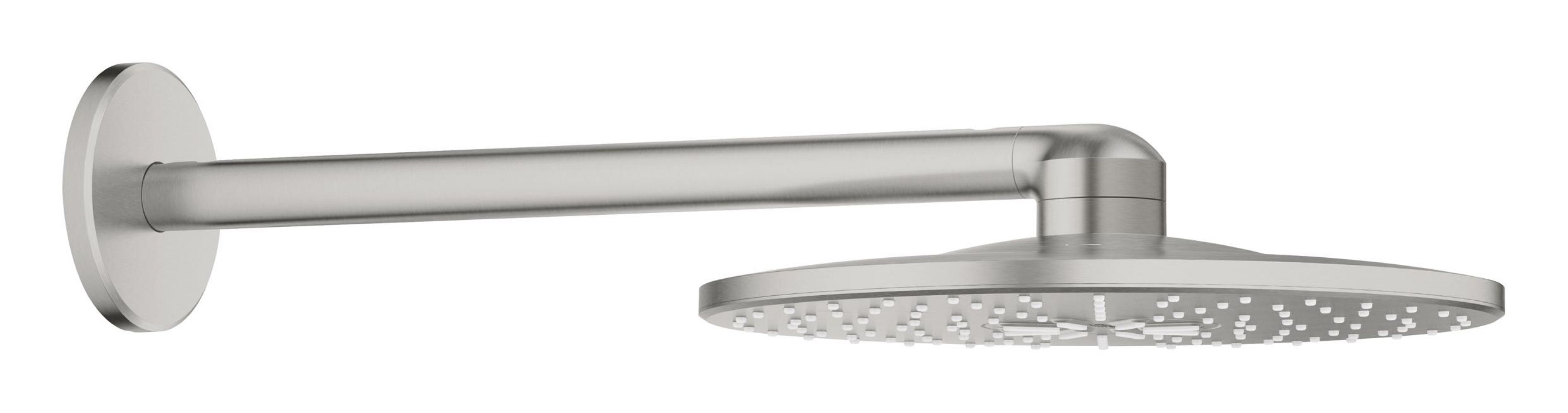 Grohe Rainshower fejzuhany karral 31x31 cm kerek SuperSteel 26475DC0
