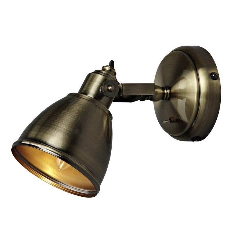 Markslöjd Fjällbacka oldalfali lámpa 1x40 W sárgaréz 104048