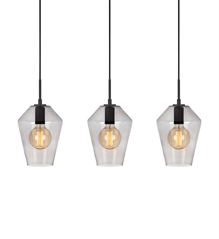 Markslöjd Retro függőlámpa 3x60 W fekete-füst színű 107132