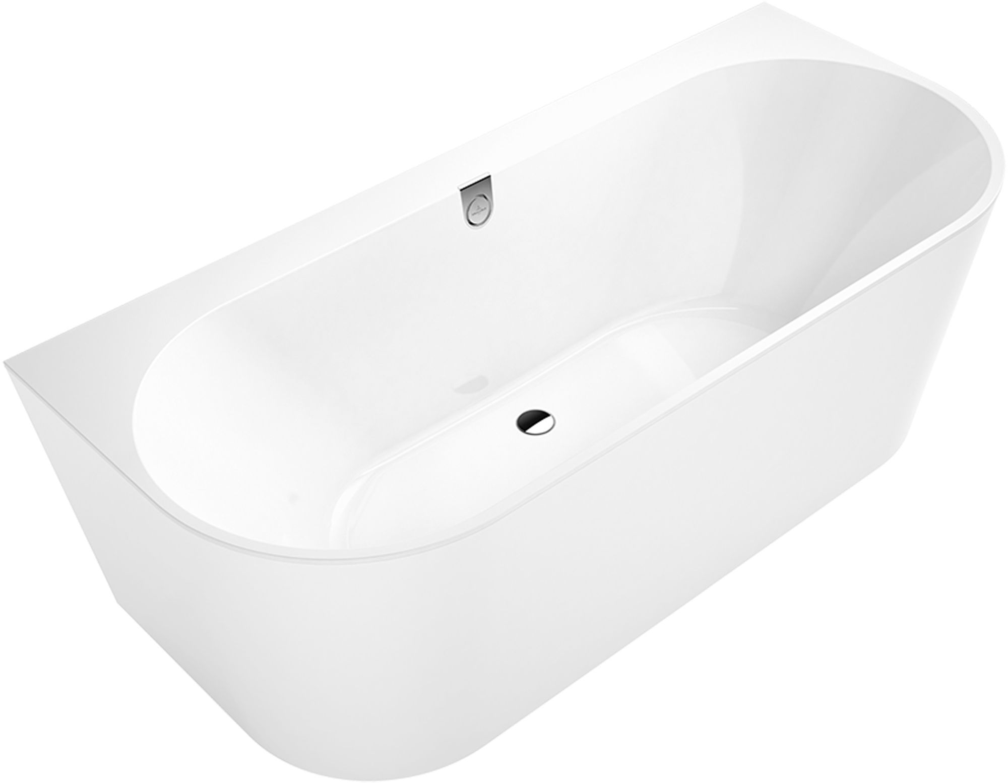 Villeroy & Boch Oberon fal mellé szerelhető fűrdőkád 180x80 cm ovális fehér UBQ180OBR9CD00V-01