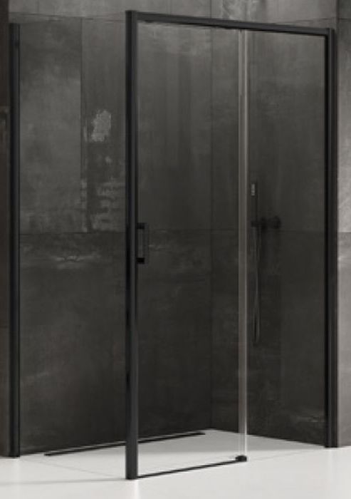 New Trendy Prime zuhanykabin 150x80 cm négyszögletes fekete félmatt/átlátszó üveg D-0327A/D-0128B