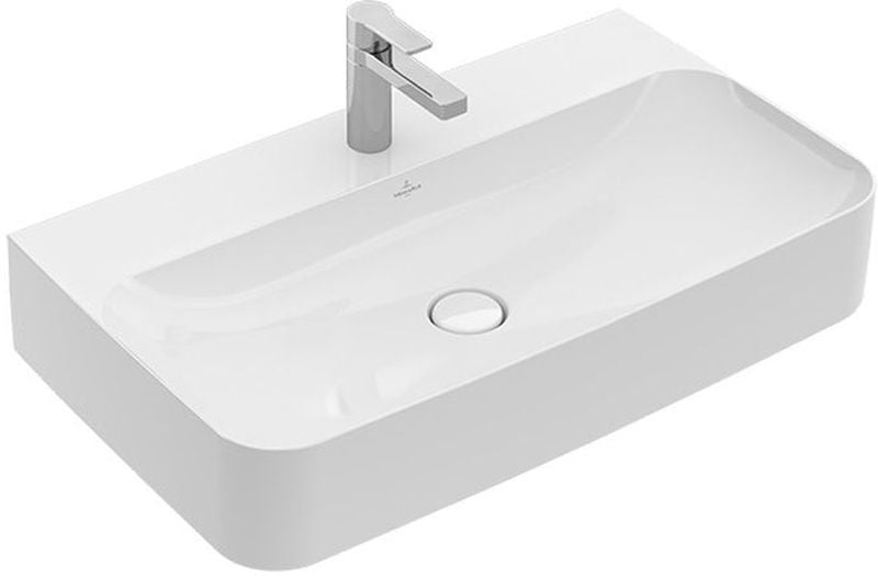 Villeroy & Boch Finion mosdótál 80x47 cm négyszögletes klasszikus-beépíthető fehér 41688CRW