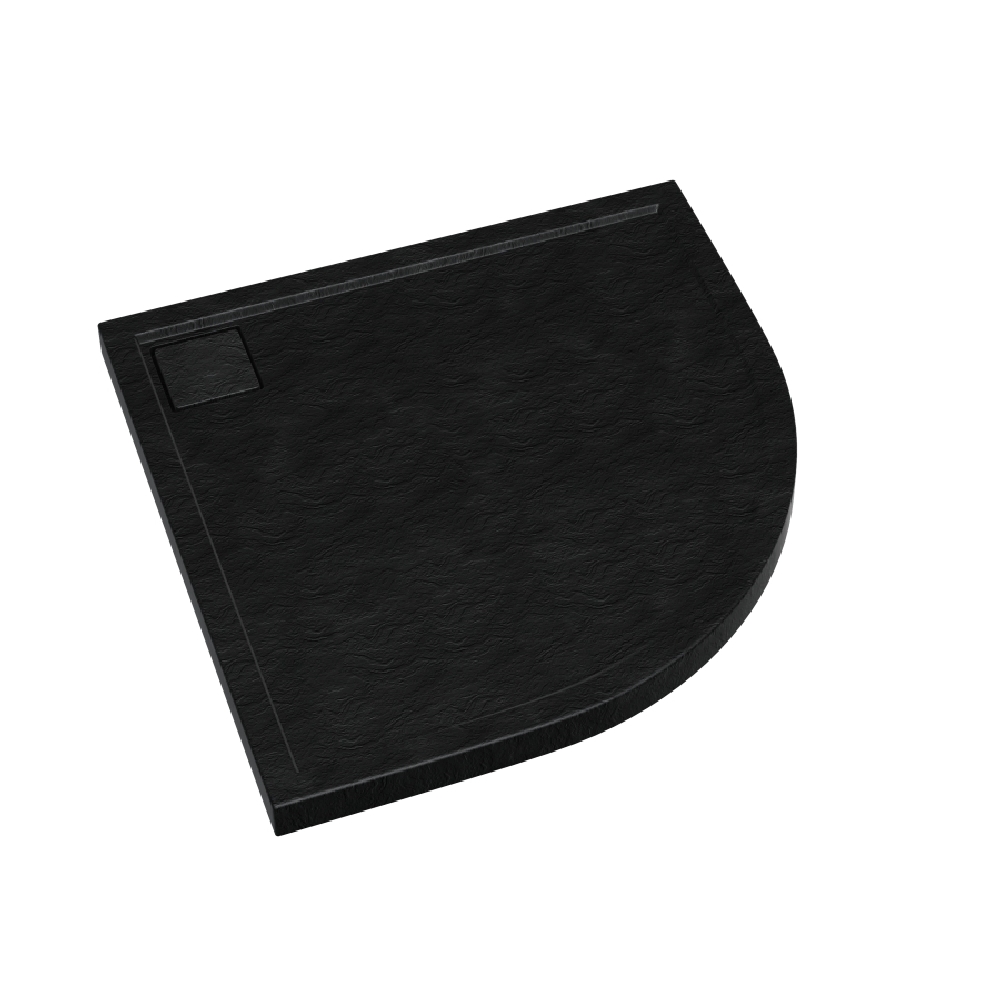 Schedpol Omega Black Stone félkör alakú zuhanytálca 100x100 cm fekete 3.0460/C/ST