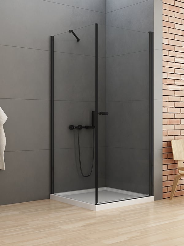 New Trendy New Soleo Black zuhanykabin 90x70 cm négyszögletes fekete matt/átlátszó üveg D-0229A/D-0115B