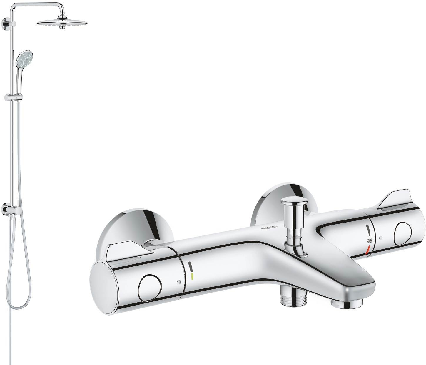 Készlet zuhany készlet Grohe Euphoria 27421002, kád és zuhany csaptelep Grohe Grohtherm 800 34567000