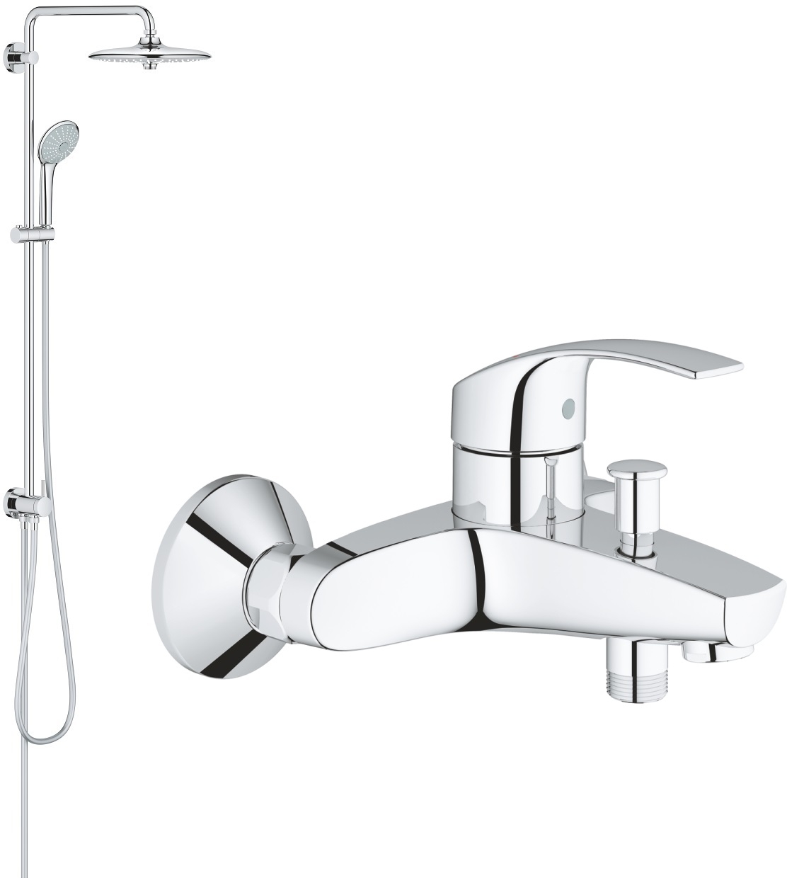 Készlet zuhany készlet Grohe Euphoria 27421002, kád és zuhany csaptelep Grohe Eurosmart 33300002